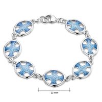 Cross of the Kirk Silver 7-link Bracelet in Cool Slate Enamel by Sheila Fleet Jewellery