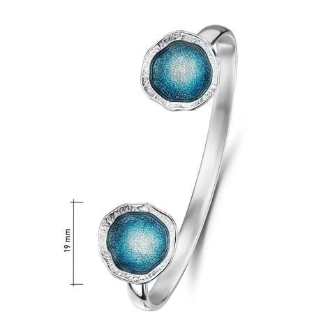 Lunar Sterling Silver Dress Bangle in Lichen Enamel