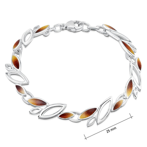 Seasons Sterling Silver Bracelet in Autumn Enamel by Sheila Fleet Jewellery