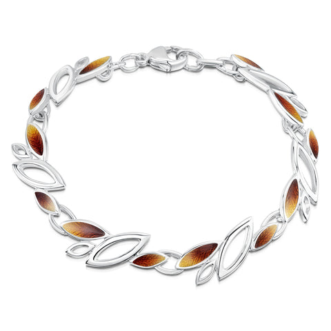 Seasons Sterling Silver Bracelet in Autumn Enamel by Sheila Fleet Jewellery