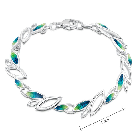 Seasons Sterling Silver Bracelet in Spring Enamel by Sheila Fleet Jewellery