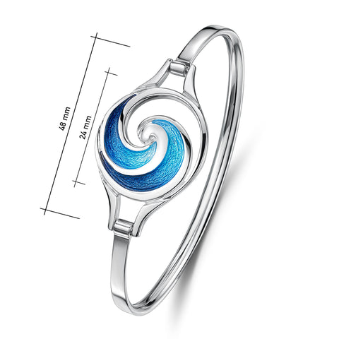 Pentland Enamel Hinged Bangle in Sterling Silver by Sheila Fleet Jewellery