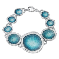 Lunar Sterling Silver Occasion Bracelet in Lichen Enamel by Sheila Fleet Jewellery
