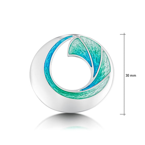 Atlantic Breaker Brooch in Shallows Enamel
