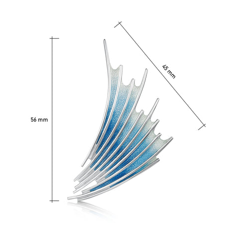 Cascade Enamel Brooch in Sterling Silver by Sheila Fleet Jewellery