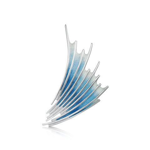 Cascade Enamel Brooch in Sterling Silver by Sheila Fleet Jewellery