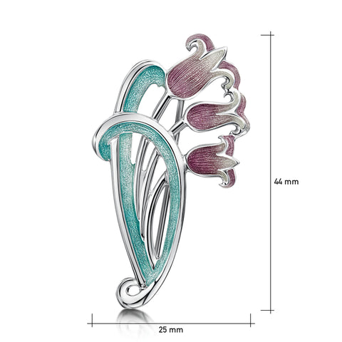 Bluebell Brooch in Pinkbell Enamel