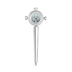 Stag’s Head Kilt Pin in Moss Enamel by Sheila Fleet Jewellery
