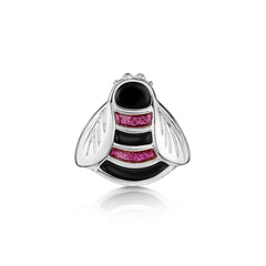 Bumblebee Sterling Silver Brooch in Hot Pink Enamel by Sheila Fleet Jewellery