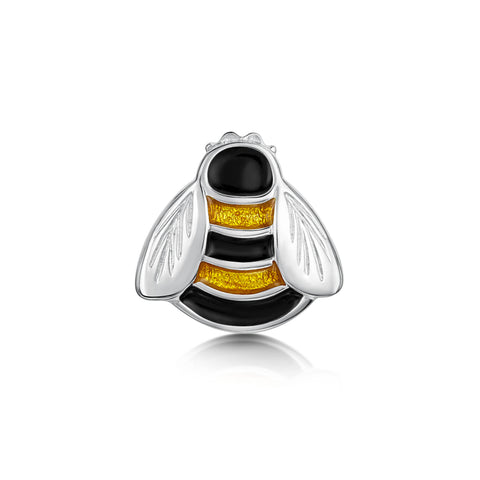 Bumblebee Enamel Brooch in Sterling Silver by Sheila Fleet Jewellery.