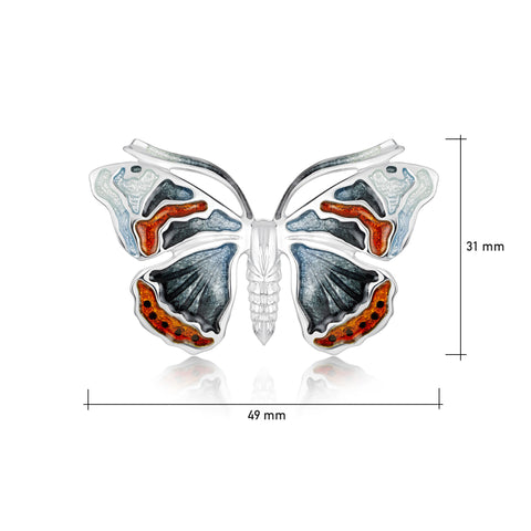Red Admiral Butterfly Enamel Dress Brooch by Sheila Fleet Jewellery