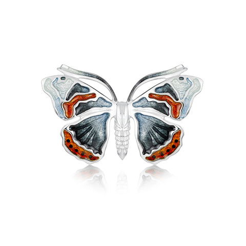 Red Admiral Butterfly Enamel Dress Brooch by Sheila Fleet Jewellery