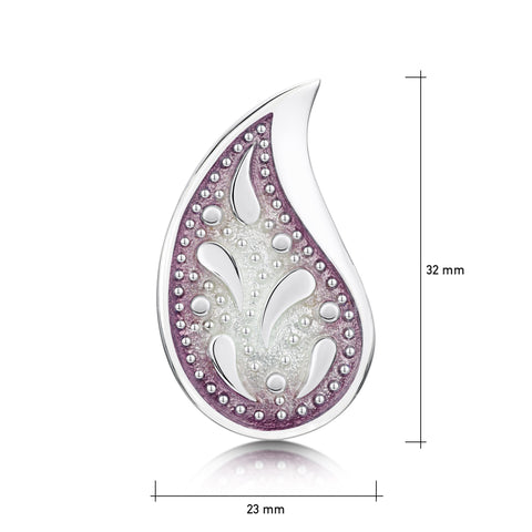 Paisley Leaf Enamel Brooch in Champagne Enamel