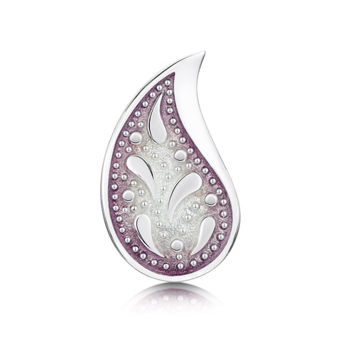 Paisley Leaf Enamel Brooch in Champagne Enamel by Sheila Fleet Jewellery