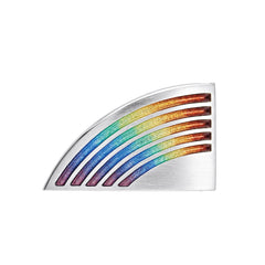 Rainbow Enamel Statement Brooch in Sterling Silver