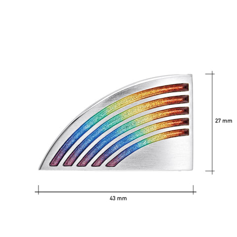 Rainbow Enamel Statement Brooch in Sterling Silver