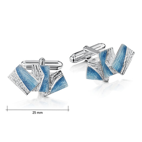 Flagstone Cufflinks in Slate Enamel by Sheila Fleet Jewellery