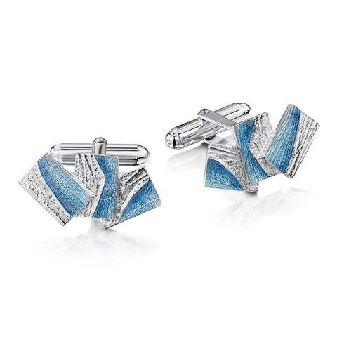 Flagstone Cufflinks in Slate Enamel by Sheila Fleet Jewellery