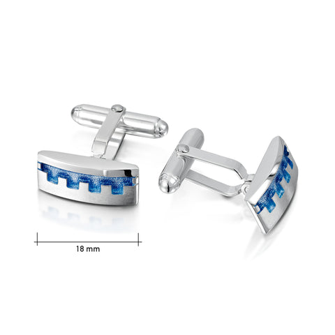 Castle Cufflinks in Misty Enamel