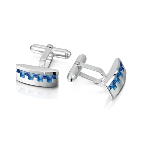 Castle Cufflinks in Misty Enamel