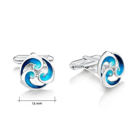 Breckon Cufflinks in Peacock Enamel