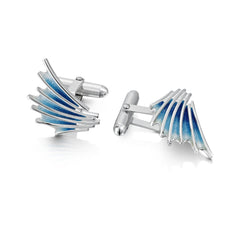 Cascade Enamel Cufflinks in Sterling Silver by Sheila Fleet Jewellery
