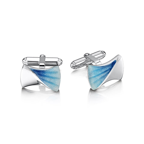 Symphony Enamel Cufflinks in Sterling Silver by Sheila Fleet Jewellery