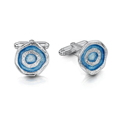 Brodgar Eye Enamelled Cufflinks in Sterling Silver by Sheila Fleet Jewellery