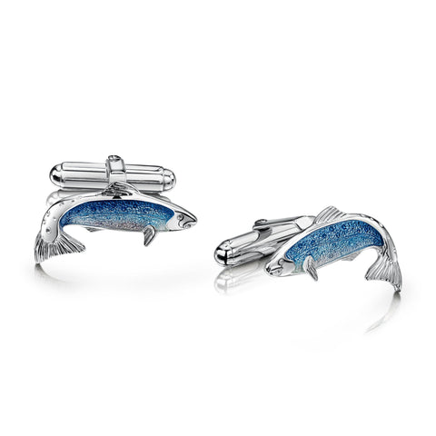 Salmon Cufflinks in Sterling Silver