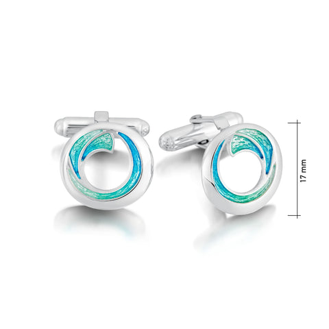 Atlantic Breaker Cufflinks in Shallows Enamel