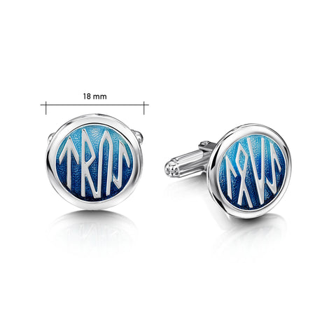 Runic 'True Love' Cufflinks in Skaill Enamel