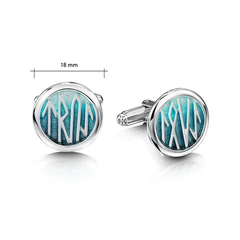 Runic 'True Love' Cufflinks in Storm Enamel