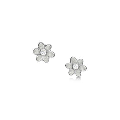 Diamond Daisies Petite Stud Earrings in Crystal Enamel by Sheila Fleet Jewellery