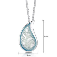 Paisley Leaf Diamond Dress Pendant in Frozen Enamel