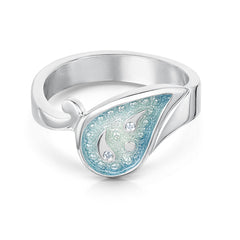 Paisley Leaf Diamond Ring in Frozen Enamel