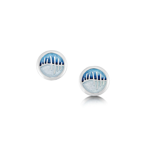 Skyran Enamel 'If' Stud Earrings in Sterling Silver by Sheila Fleet Jewellery
