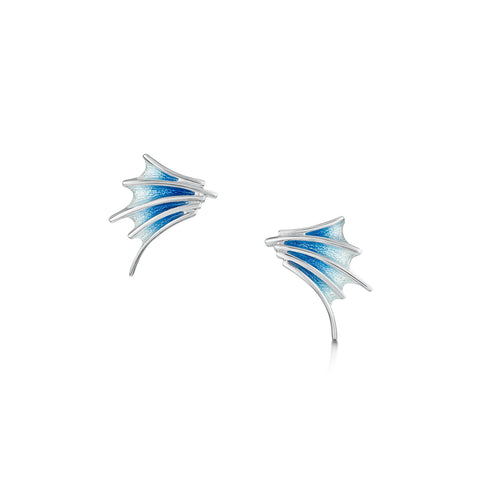 Cascade Enamel Stud Earrings in Sterling Silver by Sheila Fleet Jewellery