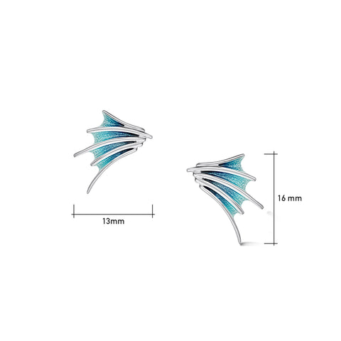 Cascade Small Stud Earrings in Storm Enamel by Sheila Fleet Jewellery