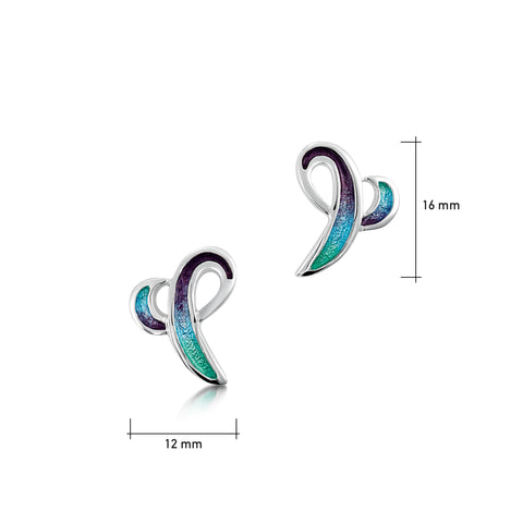 Scapa Flow Enamel Petite Stud Earrings in Sterling Silver