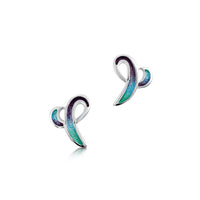 Scapa Flow Enamel Petite Stud Earrings in Sterling Silver