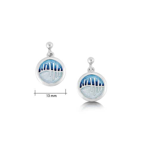 Skyran Enamel 'If' Drop Earrings in Sterling Silver by Sheila Fleet Jewellery