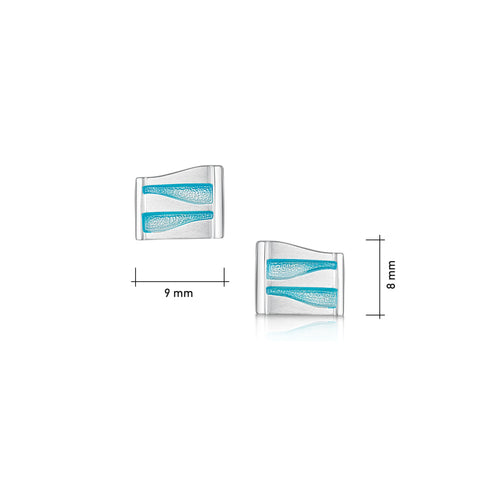 Hoxa Reflections Small Stud Earrings in Shallows Enamel