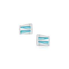 Hoxa Reflections Small Stud Earrings in Shallows Enamel