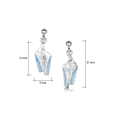 Standing Stones Petite Enamel Drop Earrings in Sterling Silver by Sheila Fleet Jewellery
