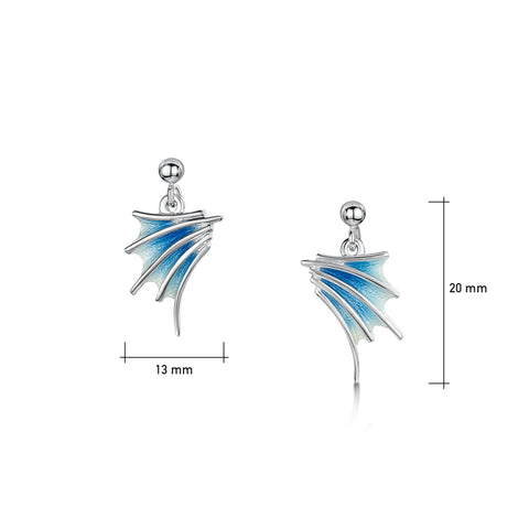 Cascade Small Enamel Drop Earrings in Sterling Silver by Sheila Fleet Jewellery