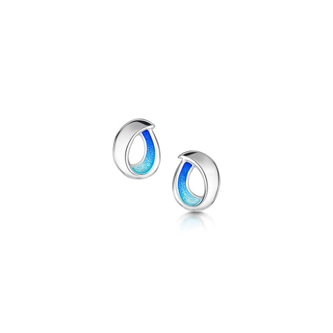 Sea & Surf Petite Stud Earrings in Ocean Hue Enamel by Sheila Fleet Jewellery