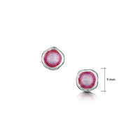 Lunar Bright Petite Stud Earrings in Hot Pink Enamel