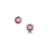Lunar Bright Petite Stud Earrings in Hot Pink Enamel by Sheila Fleet Jewellery