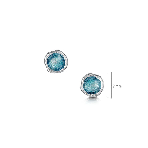 Lunar Petite Sterling Silver Stud Earrings in Lichen Enamel