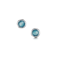 Lunar Petite Sterling Silver Stud Earrings in Lichen Enamel by Sheila Fleet Jewellery